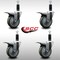 Service Caster 4'' SS Gray Poly Swivel 1-1/8'' Expanding Stem Caster Set Total Lock Brake, 4PK SCC-SSEXTTL20S414-PPUB-118-4 - alternate 2